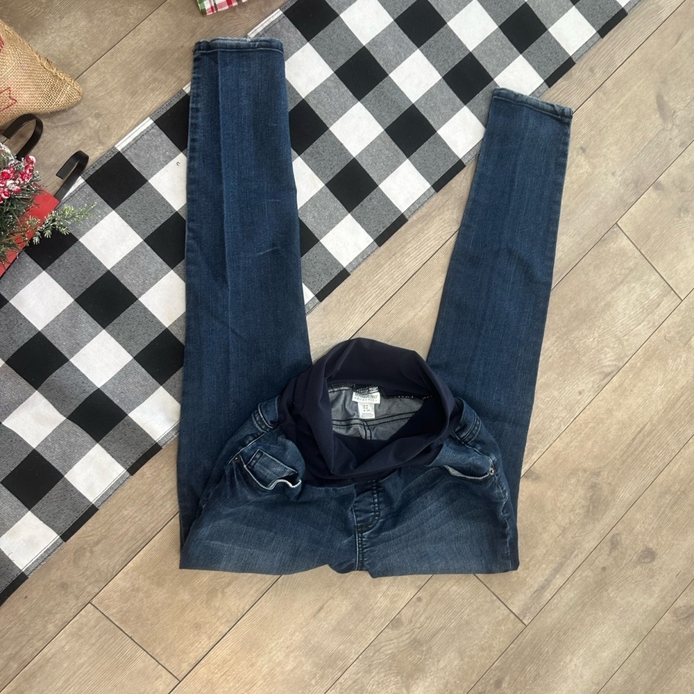 Motherhood Maternity Secret Fit Belly Skinny Fit Jeans Dark Blue Maternity Small - Picture 2 of 13